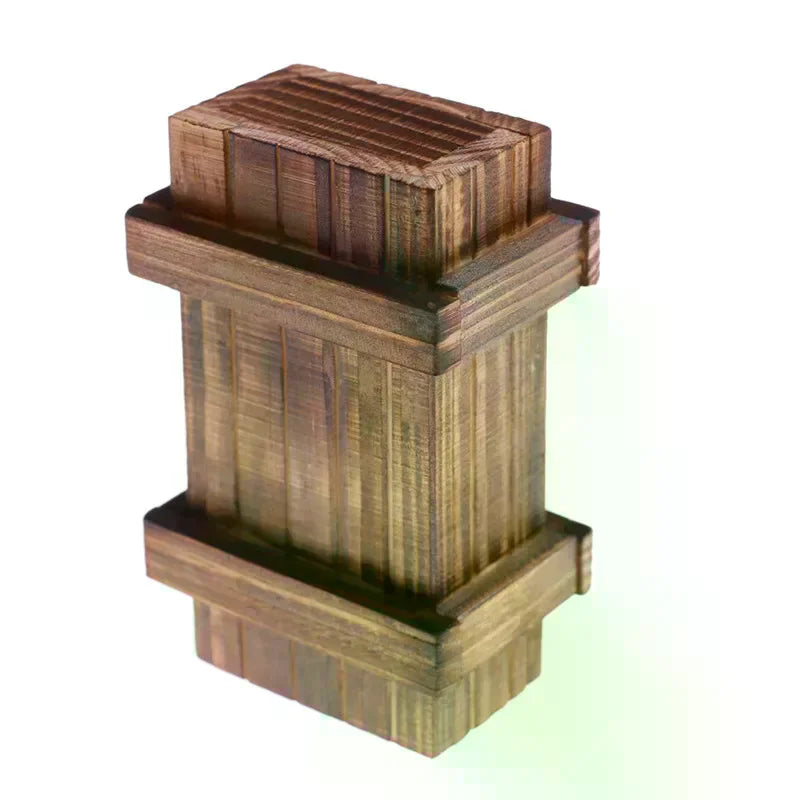 Brain Teaser Kids Magic Compartment Wooden Puzzle Box Secret Drawer Zpaxo