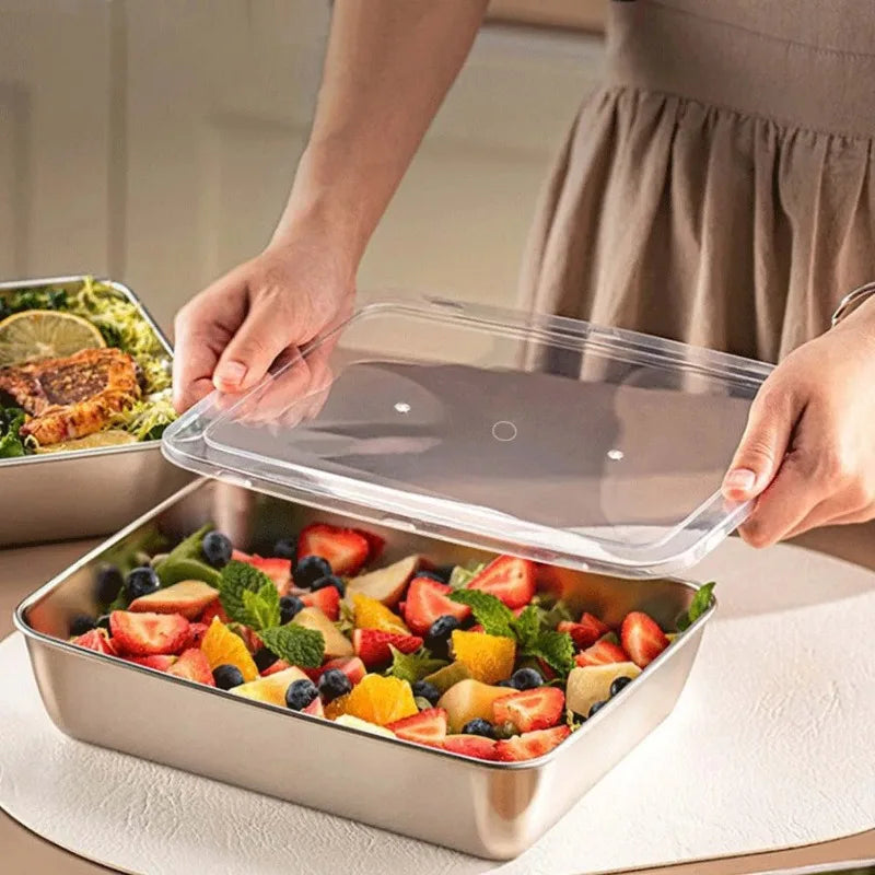 Stainless Steel Food Storage Container Large Capacity Suitable