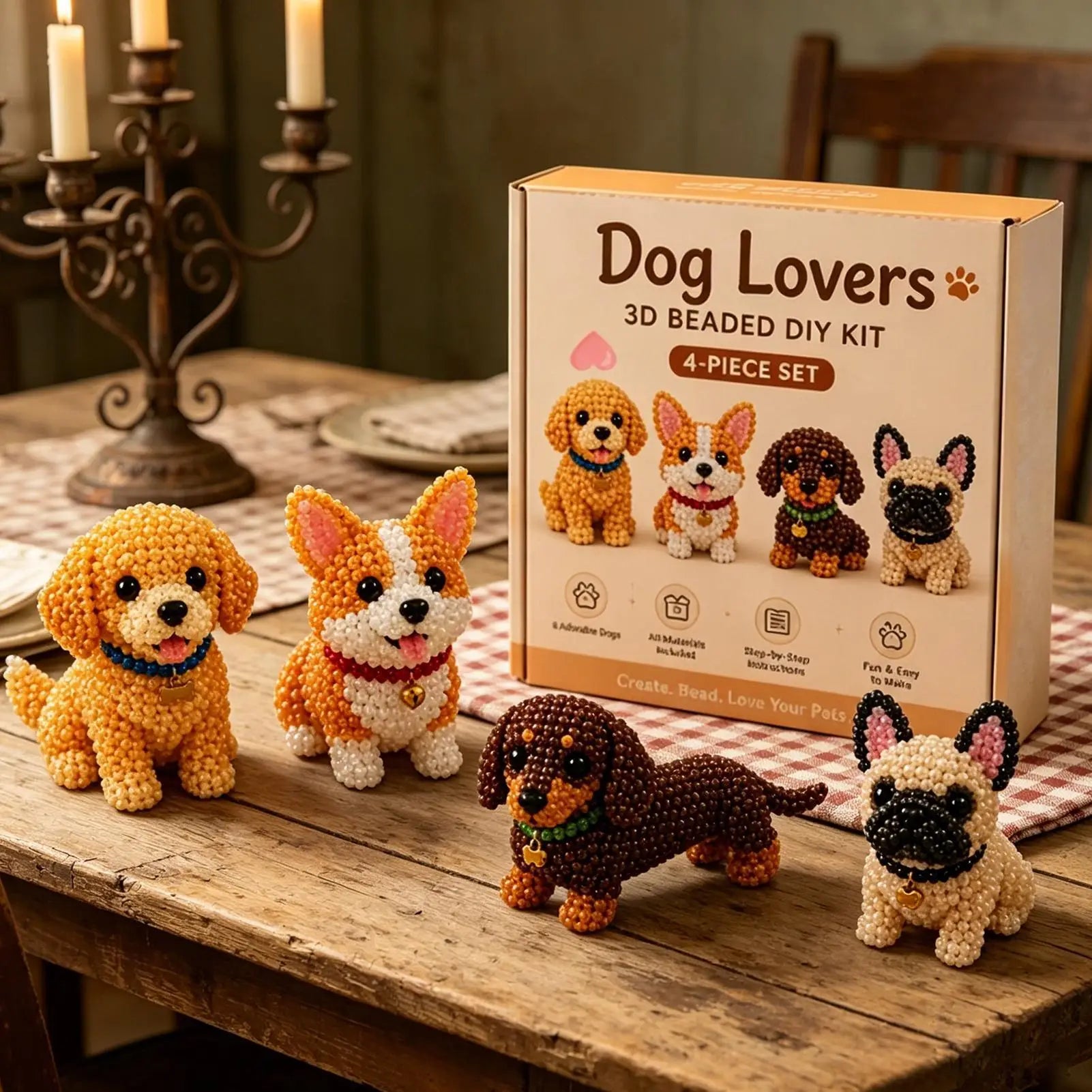 Beaded Animal Kit Cute Design 3D Animal Creative Colorful Beading Embroidery Kit For Beginners Craft Lovers Adults Enthusiasts Zpaxo
