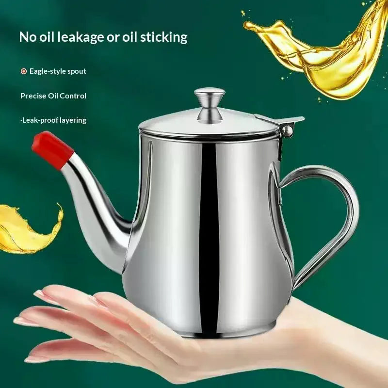Filter Oil Pot Stainless Steel Household Leak-proof Wine Pot Pouring Oil Bottle Seasoning Tank Kitchen Supplies Oz Pot Oil Tank Zpaxo