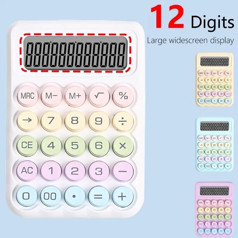 652F Mechanical Keypad Calculator Clear LCD Display Student Stationery Zpaxo