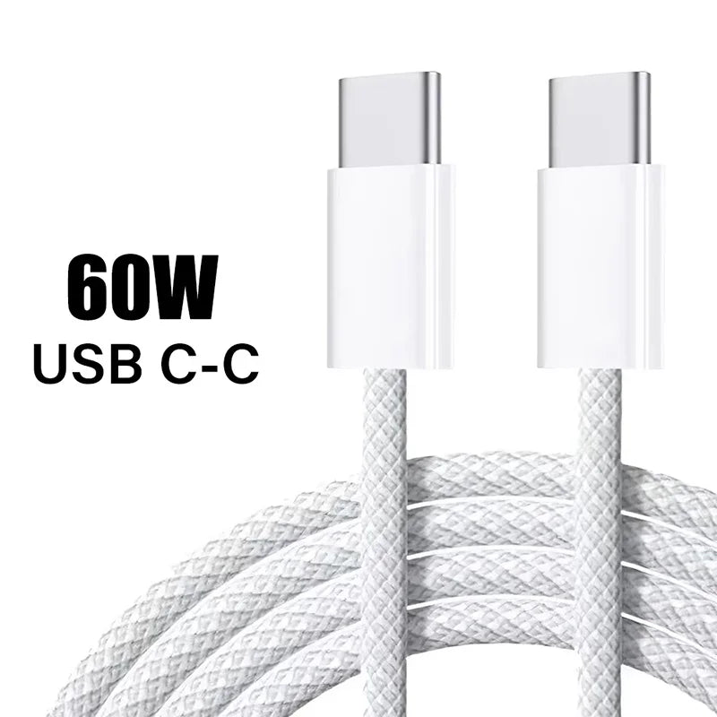 PD 60W USB C to USB C Cable Fast Charge Data Cable For Macbook iPad iPhone 15 Series Xiaomi Type C to Type C Data Charger Cable Zpaxo