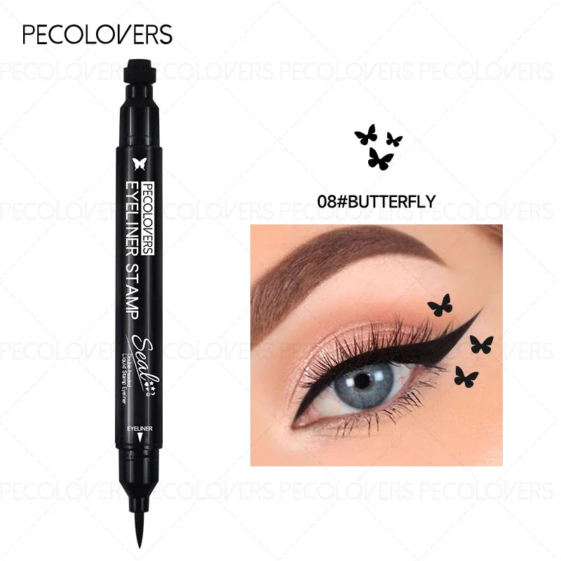 1PC Liquid Eyeliner Stamp - Waterproof, Slim Gel Felt Tip with Heart, Star, Triangle & Flower Shapes for Creative Eye Makeup Zpaxo 08
