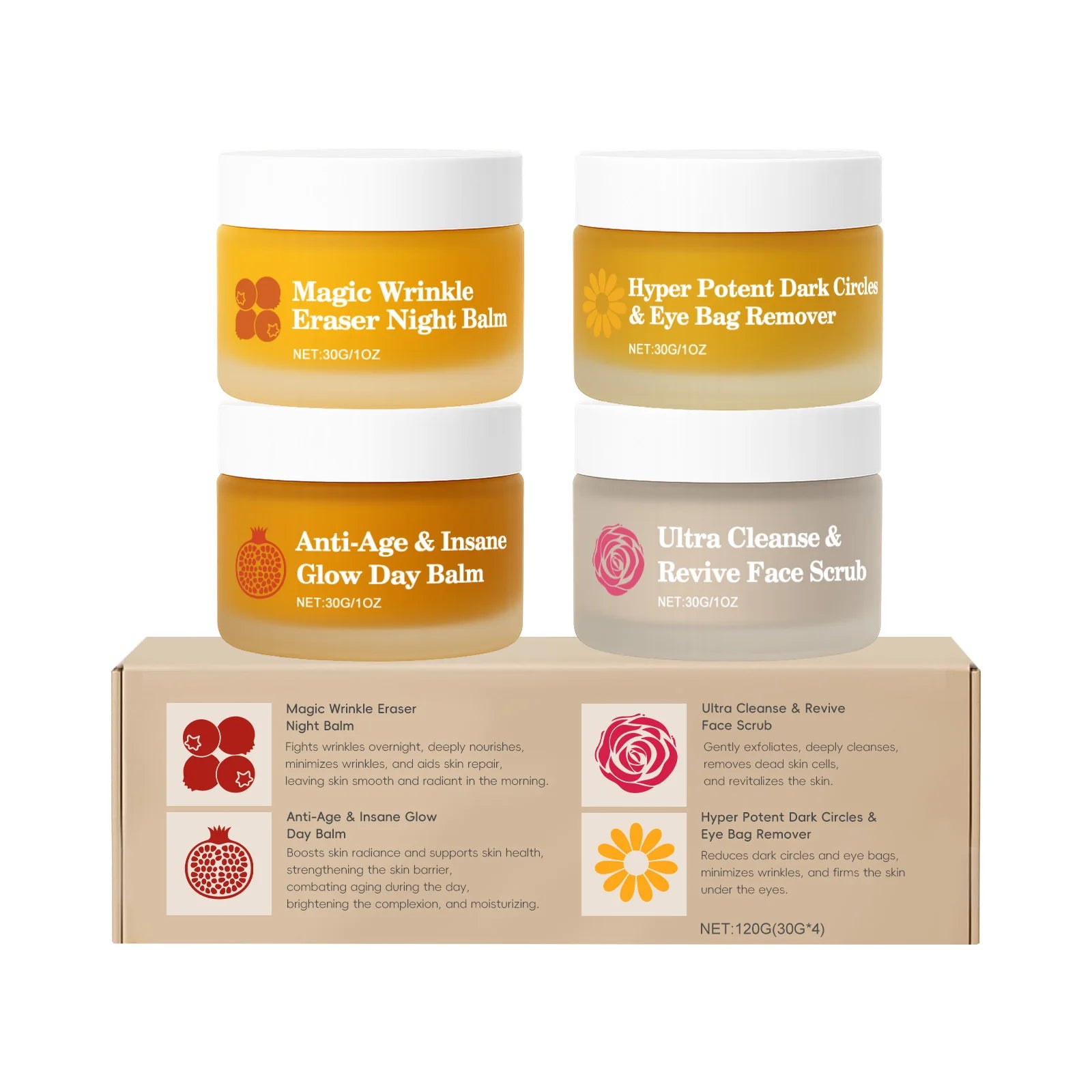 Day & Night Skincare Set – Brighten, Moisturize & Reduce Dark Circles Facial Skincare Set Zpaxo 120g boxed