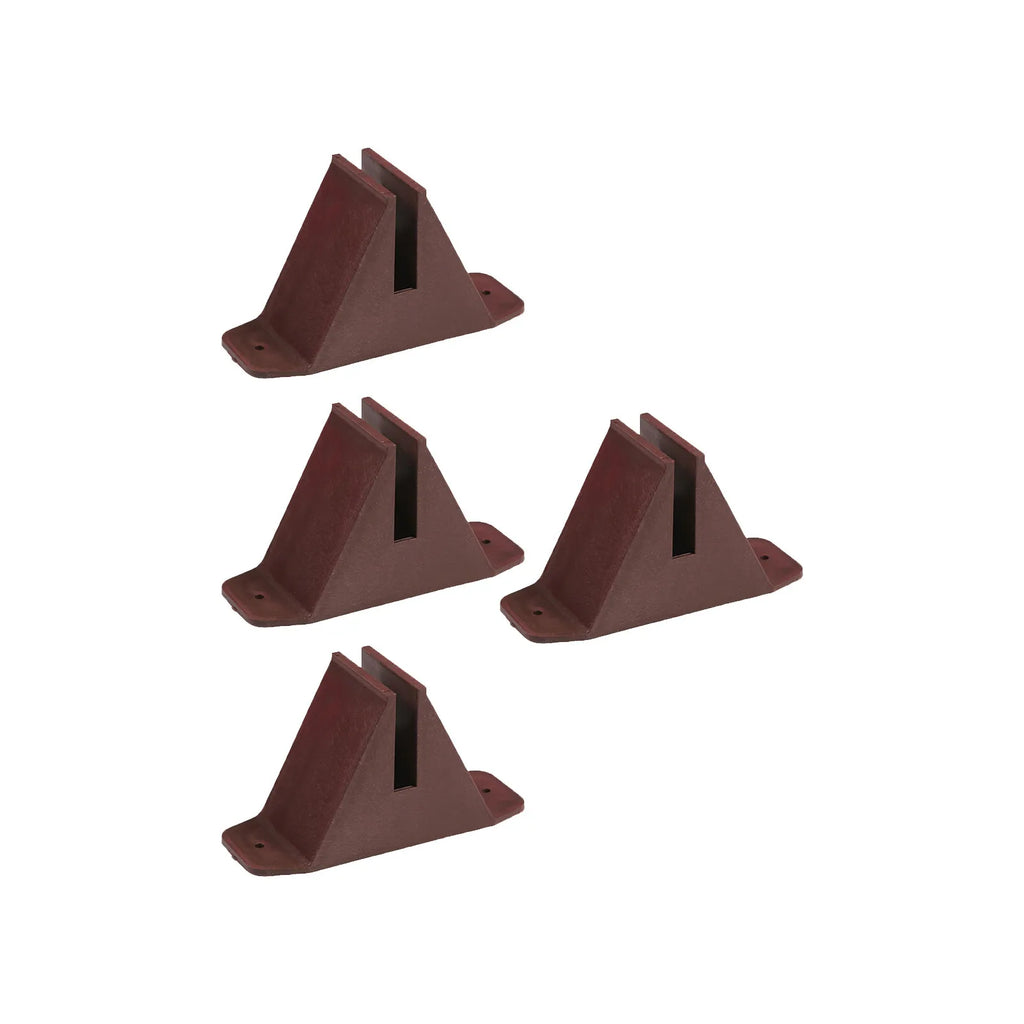 4Pcs Reinforced Plastic Fence Base Garden Fence Stand Support with Dual Side Mounting Holes for Secure Ground Fixation Zpaxo