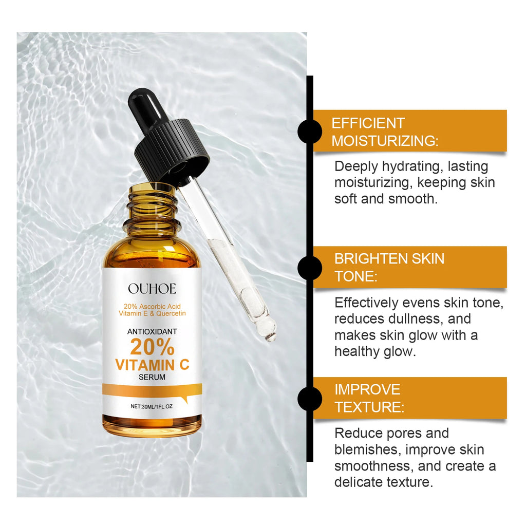 Vitamin C Facial Serum Anti Aging Deep Hydrating Fade Fine Wrinkles Brightening Moisturizing Repair Nourishing Skin Care Essence Zpaxo