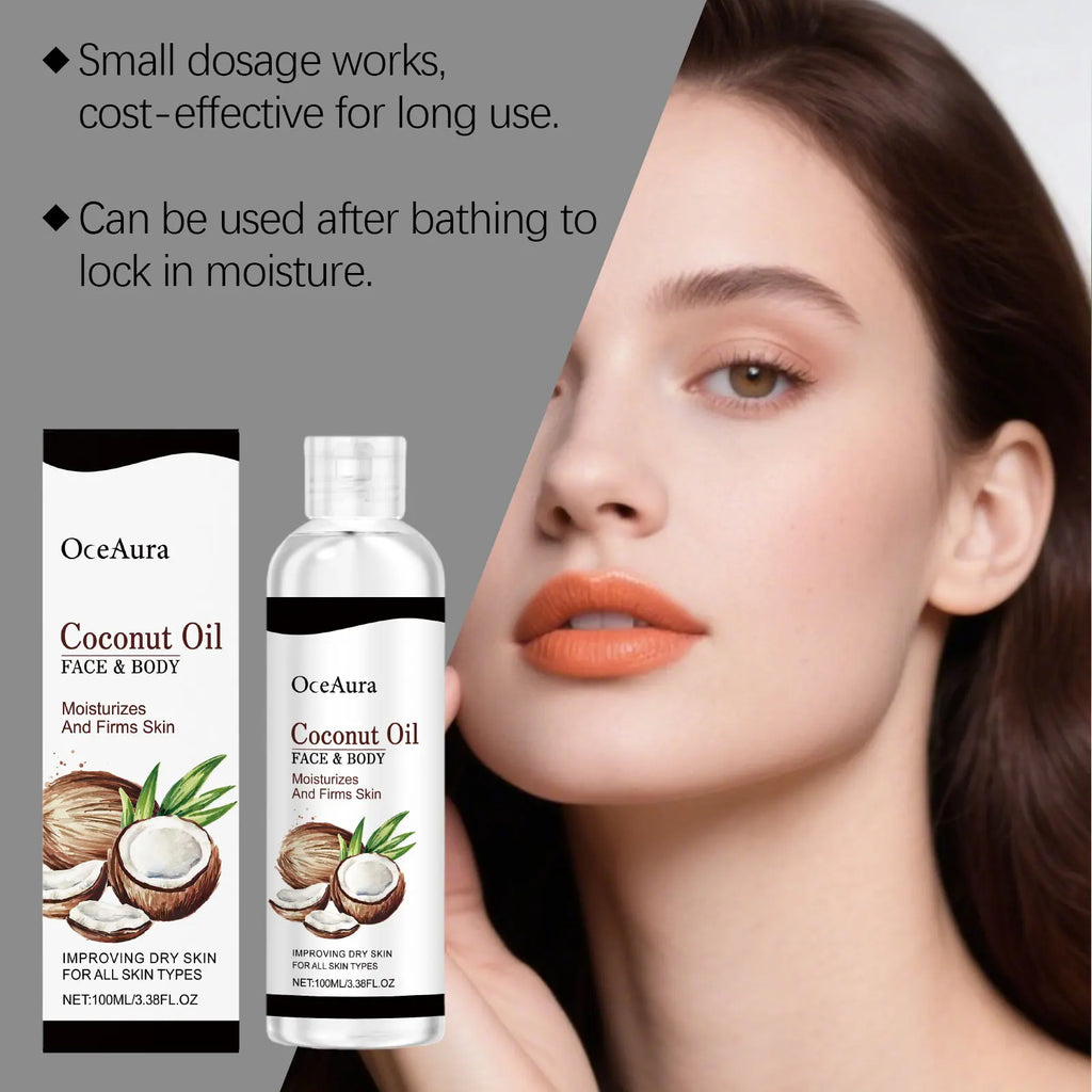 Coconut Oil for Skin & Body 100ml Natural Moisturizing Dry Oil Nourishing & Hydrating Tropical Scent Non Greasy Fast Absorbing Zpaxo