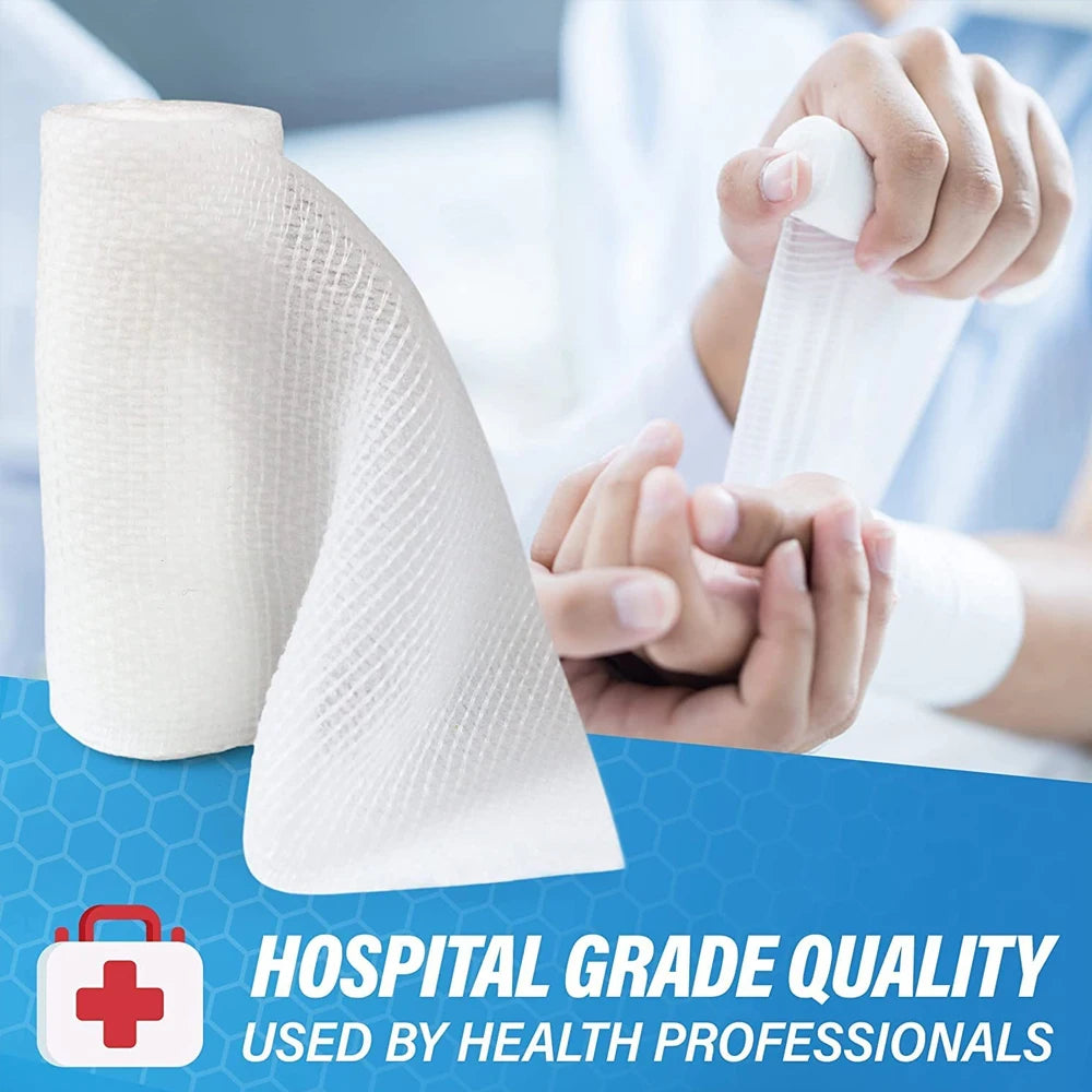 1 5 10 Rolls Absorbent Gauze Cotton Bandage Roll Wound Hemostasis