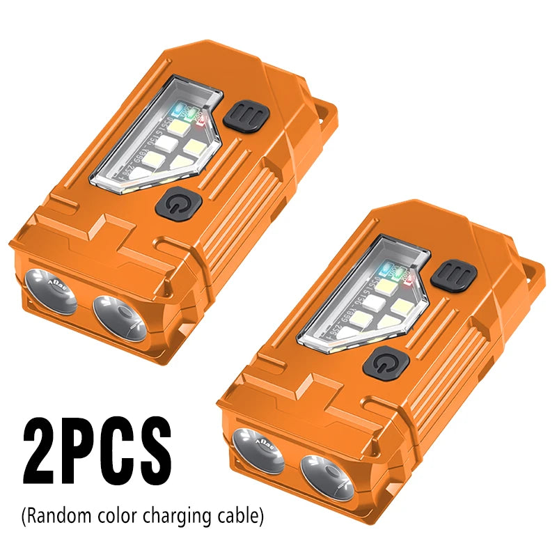 Mini EDC Keychain Flashlight – 8-Mode Rechargeable LED Torch