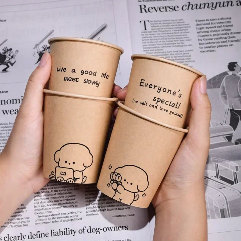 50-Pack 250ml Biodegradable Disposable Paper Cups – Coffee & Party Disposable Paper Cups Zpaxo