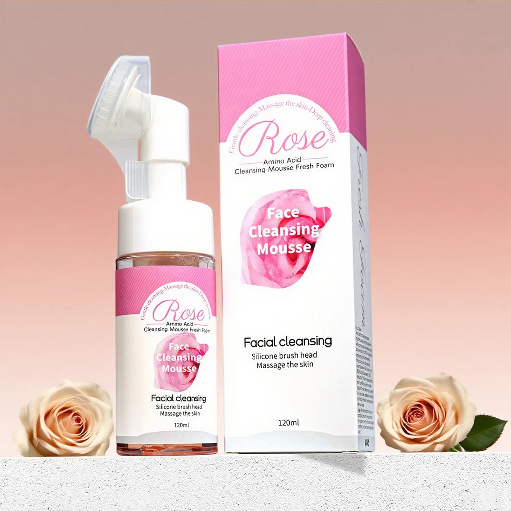 Rose Essential Oil Skincare and Cleansing Mousse, Deeply Cleanses, Controls Oil, Nourishes the Skin, Refreshing, Gentle Not Tightening Zpaxo
