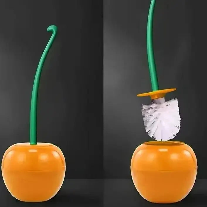 Red Toilet Brush Creative Lovely Cherry Shape Lavatory Holder