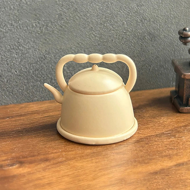▶1PCS 1:12 Miniature Teapot Tea Kettle Dollhouse Kitchen Food Accessories Dolls House Kitchen Furniture Teapot Zpaxo G