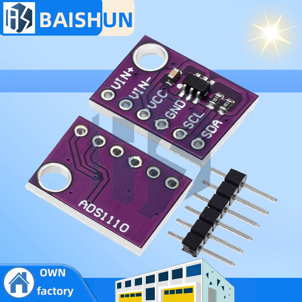 1PC ADS1110 16-Bit ADC Module – 2.7-5.5V Low-Power (240μA) I2C Thermocouple Amplifier & Temperature Sensor Zpaxo Default Title