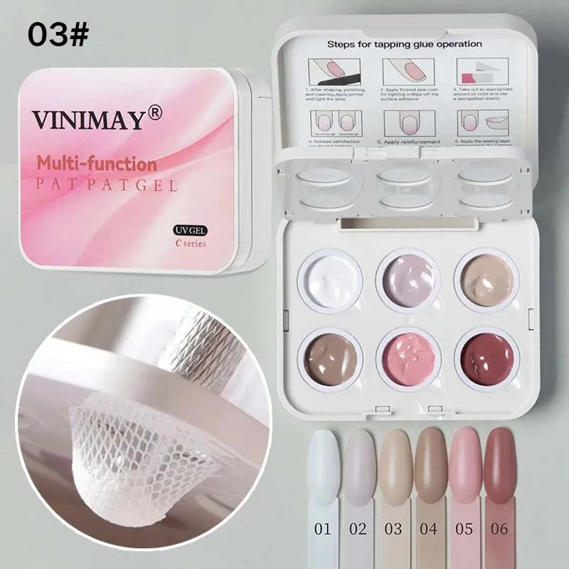 6 Colors Cushion Gradient Painting Gel Pink Ombre Nail Pat Patting Gel UV/LED Blush Blooming Aura Manicure Gel Nail Polish Tools Zpaxo 03