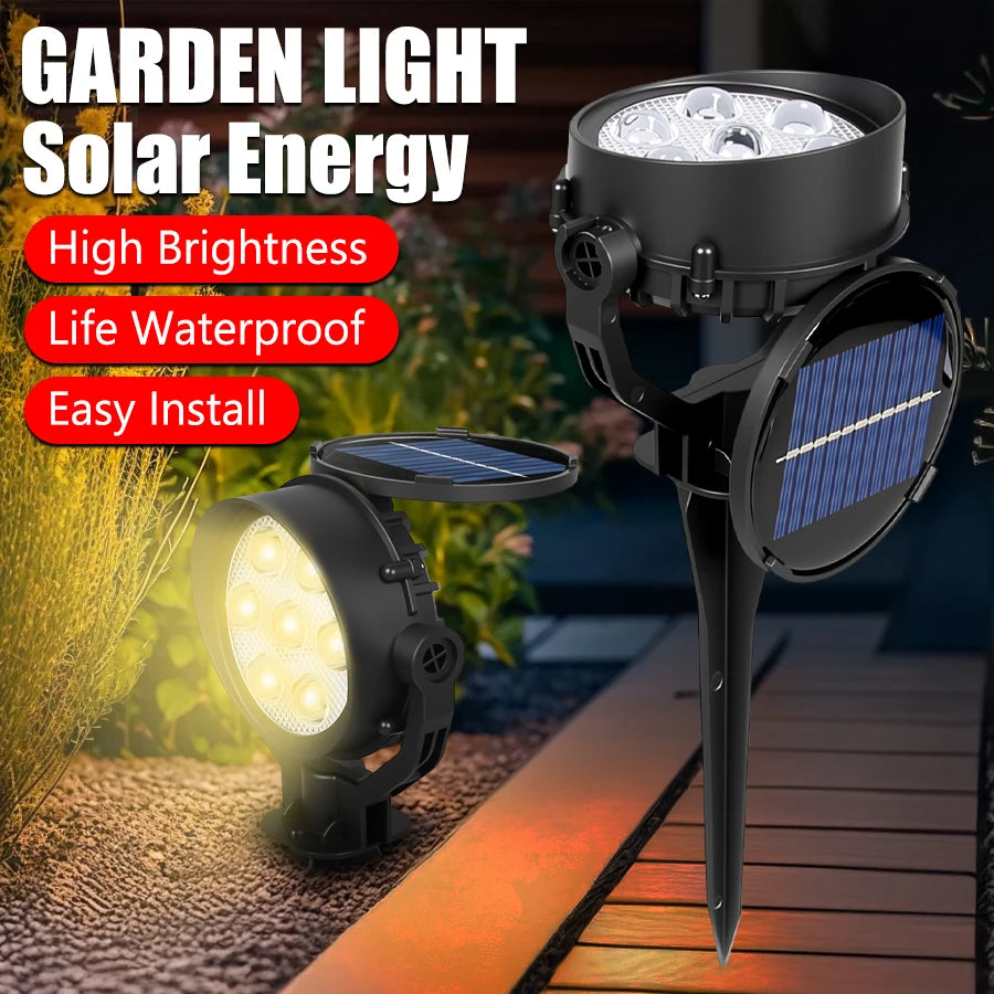 7 LED Solar Garden Spotlight – IP65 Dimmable Outdoor Lawn Light