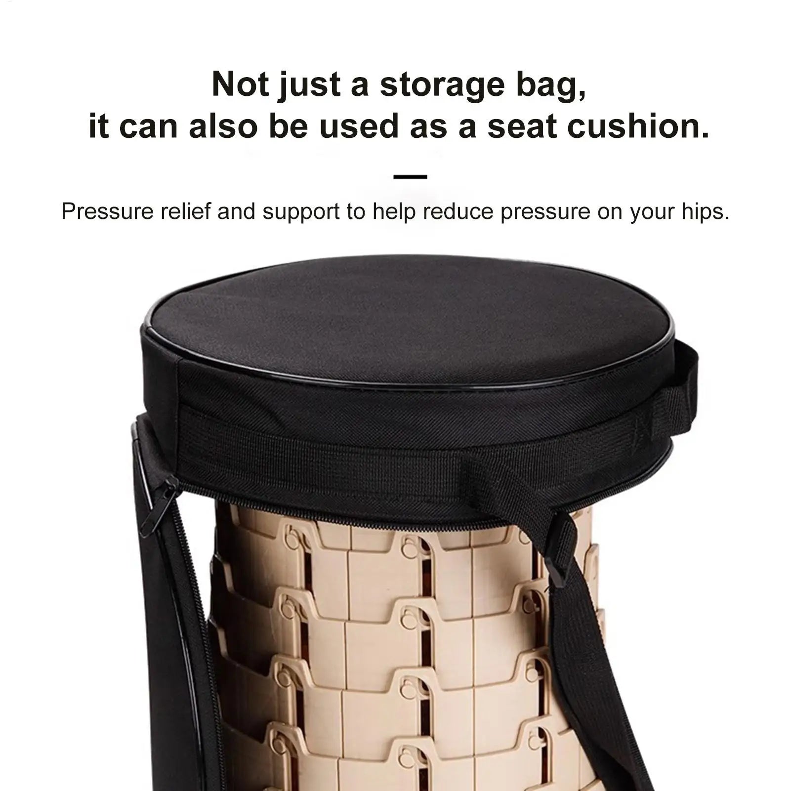 Carry Case Folding Stool Round Pouch Shoulder Strap Foldable Bag