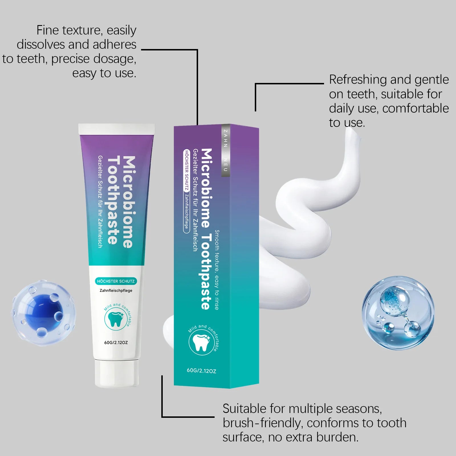 Menthol Whitening Toothpaste – Fresh Breath & Enamel Care 60g Whitening Toothpaste Zpaxo