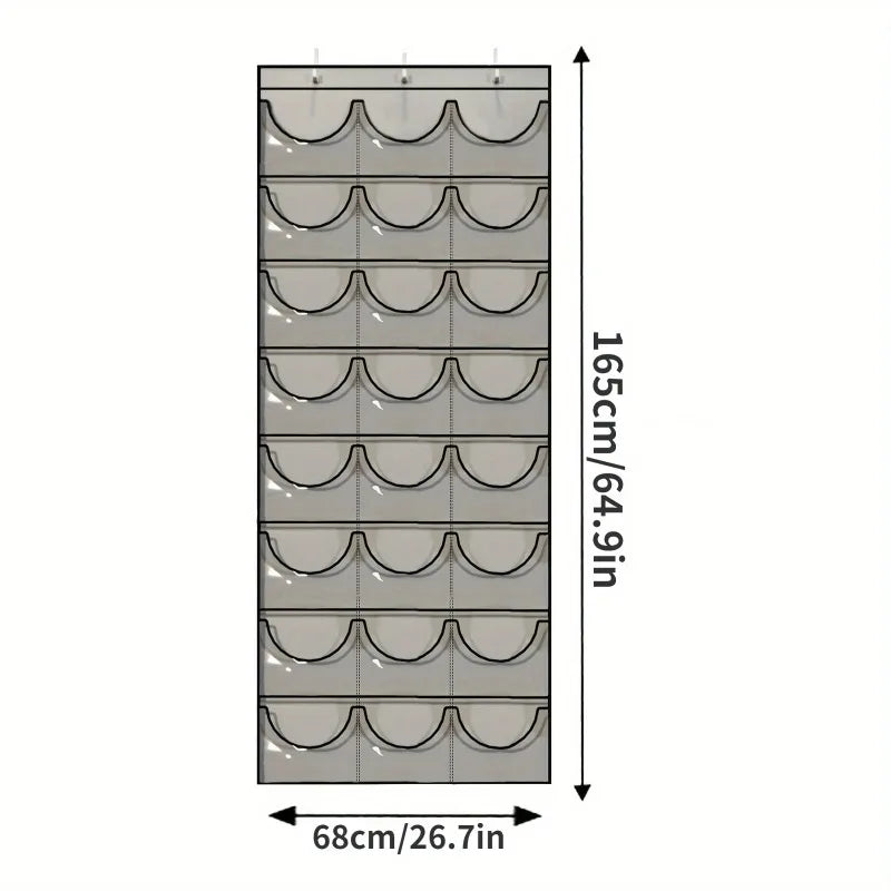 24-Pocket Hat Organizer Over-door Baseball Cap Storage Bag Dust-proof