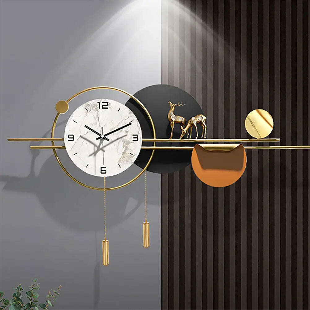 2Sets Metal Hollow Decorative Hammer Flower Pattern Clock Replacement Chain Floor Mechanical Clock Parts Repair Accessories