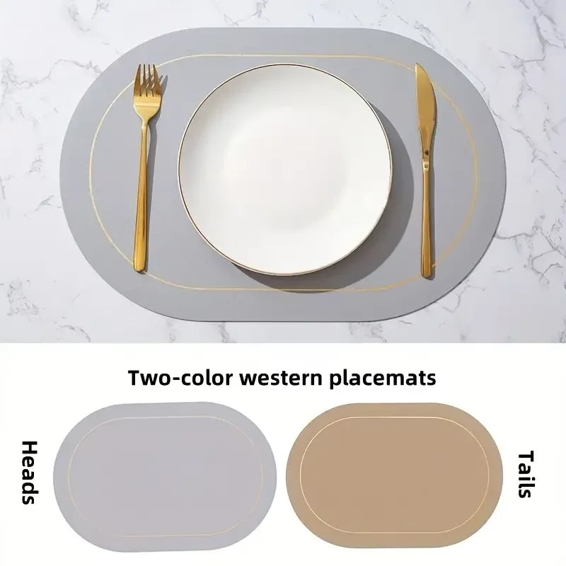 Creative Shapes Placemats Double-sided Design Coffee Tea Mat Nordic Zpaxo Light Grey 6PCS 45x30CM