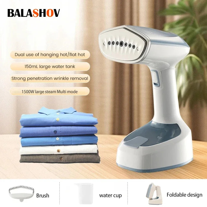 Foldable Ironing Machine 1500W Fast-Heat Garment Steamer Household Electric Fabric Steamer for Home Travel Handheld Steam Iron Zpaxo