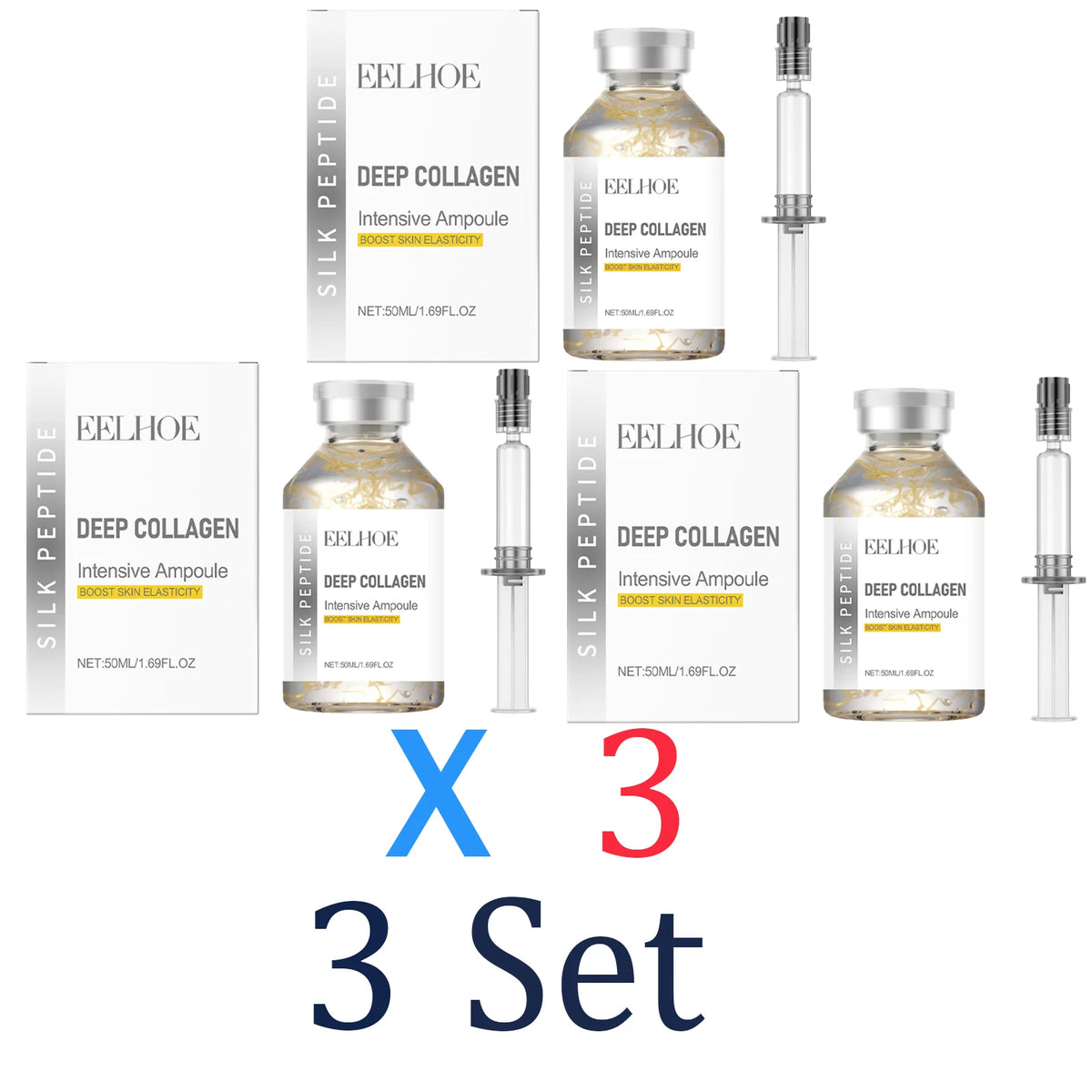 Deep Collagen Silk Peptide Niacinamide Serum Facial Serum Brightening Serum Moisturizer Refining Facial Contour Gentle Radiance Zpaxo 3 Set