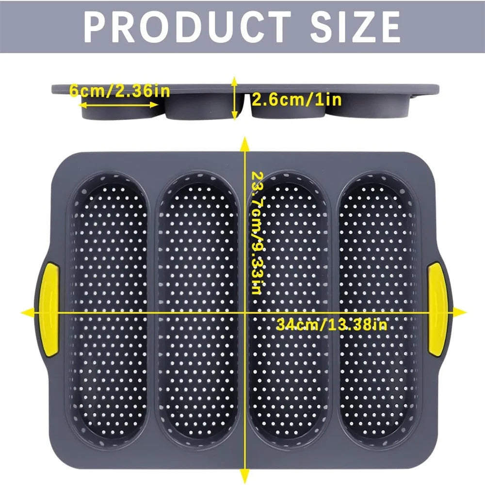 Baguette Baking Tray Mold 4 Waves Bread Dog Tool Hamburger Toast Zpaxo
