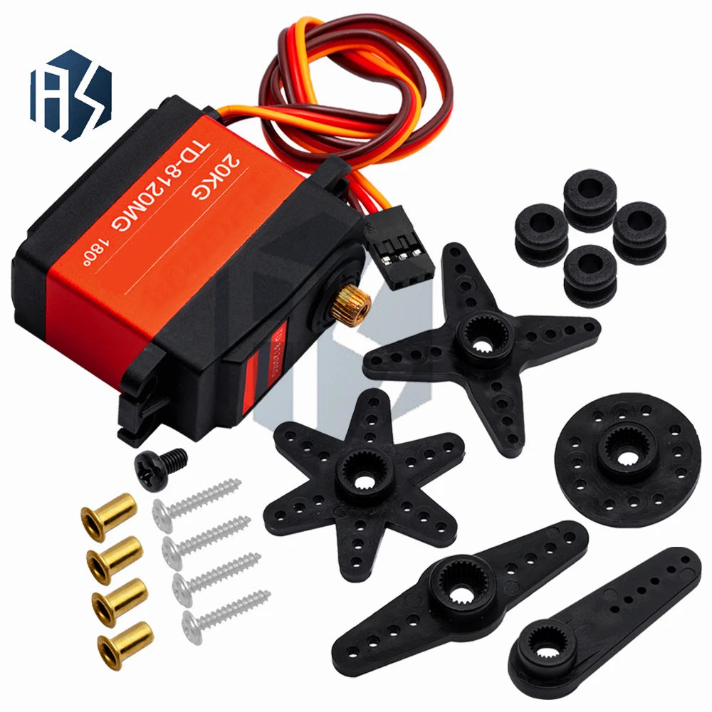 IP65 Waterproof Digital Servo (TD-8120MG) – 20kg High Torque Metal Gear, 180° Rotation for RC & Robotics Zpaxo