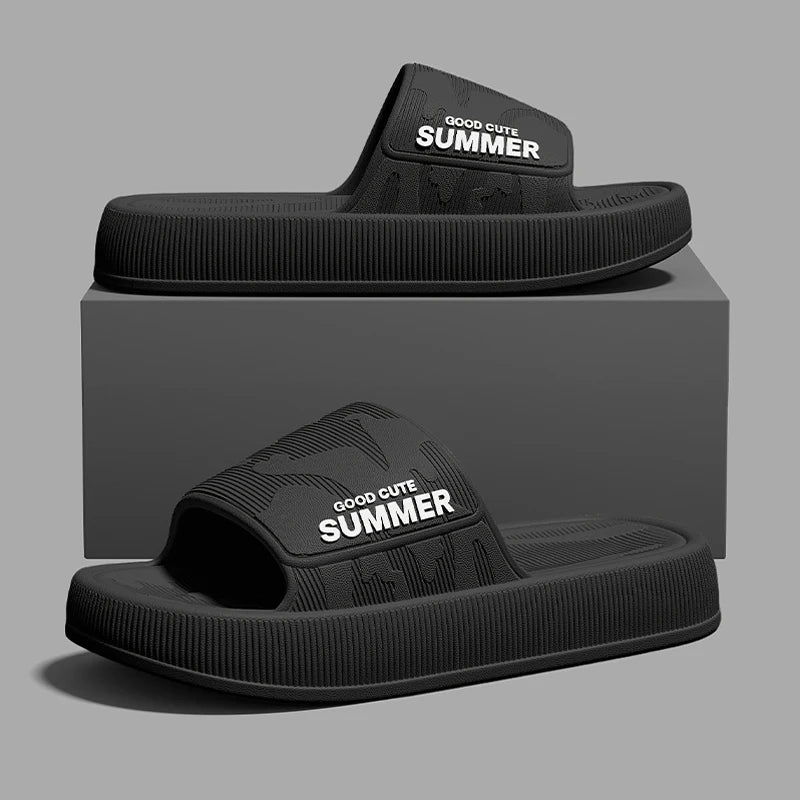 Men Summer Slippers Soft Sole EVA Sandals Non Slip Platform Home