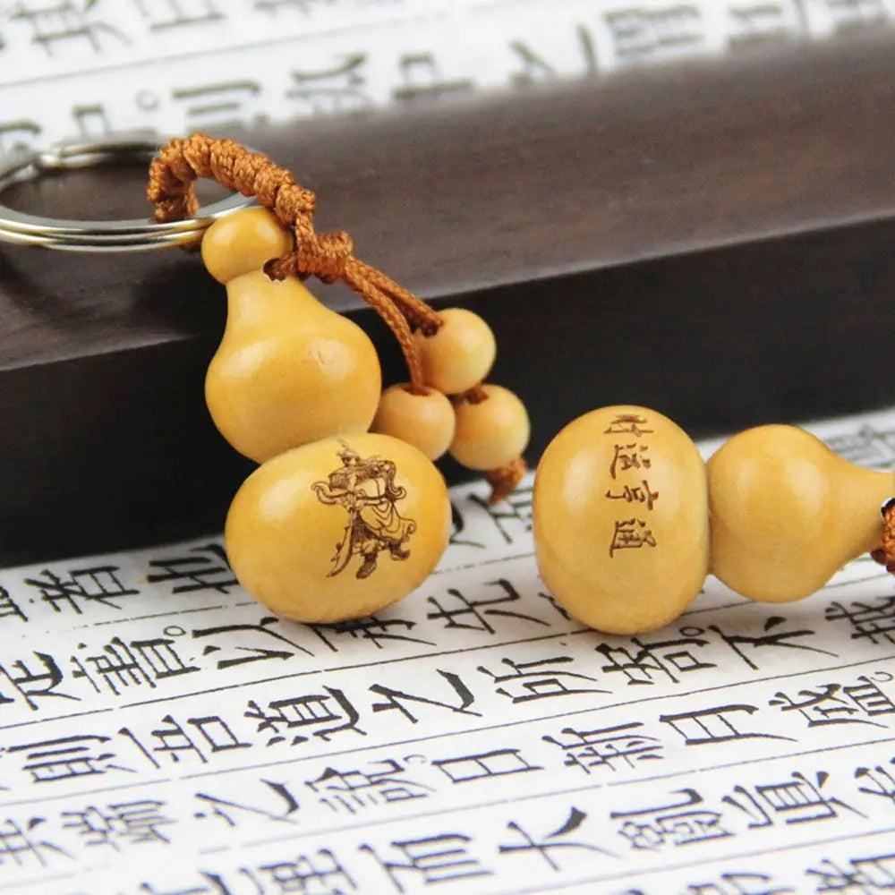 Gifts High Quality Ornaments Key Chain Car Key Ring Wishful Peach Wood Keyring Chinese Traditional Keychain Good Luck Gourd Zpaxo 03