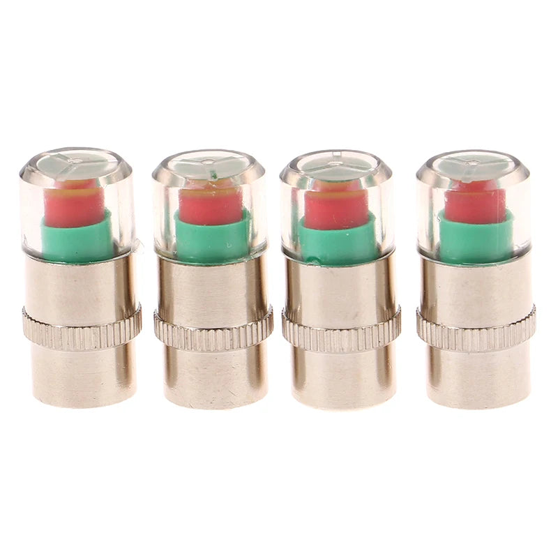 2 Car Bike Tire Pressure Indicator Gauge Alert Monitoring Valve Cap