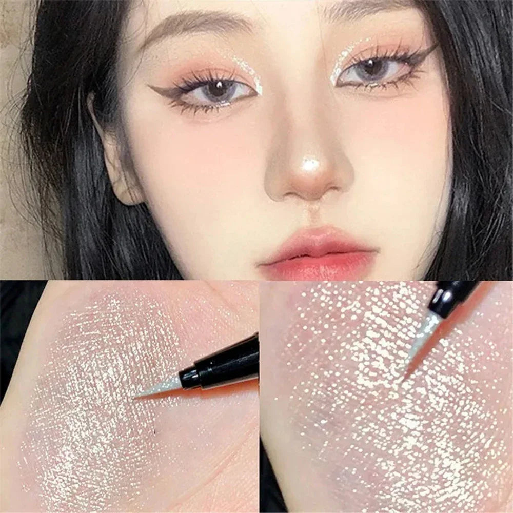 Shimmer Highlighter Pencil Smooth long lasting Waterproof Diamond Champagne Gold Pink Brighten Eye Shadow & Liner Silkworm Pen Zpaxo