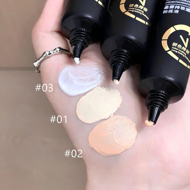 White Liquid Foundation Full Coverage White Foundation for Halloween Goth Makeup Creamy Liquid Formula High Concealer Face Paint Zpaxo