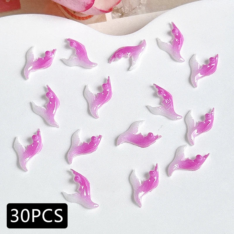 30PCS 3D Ocean Series Resin Nail Charms Summer Nail Rhinestones Creative Starfish Shell Nail Art Decorations for DIY Manicure Zpaxo 06-30pcs