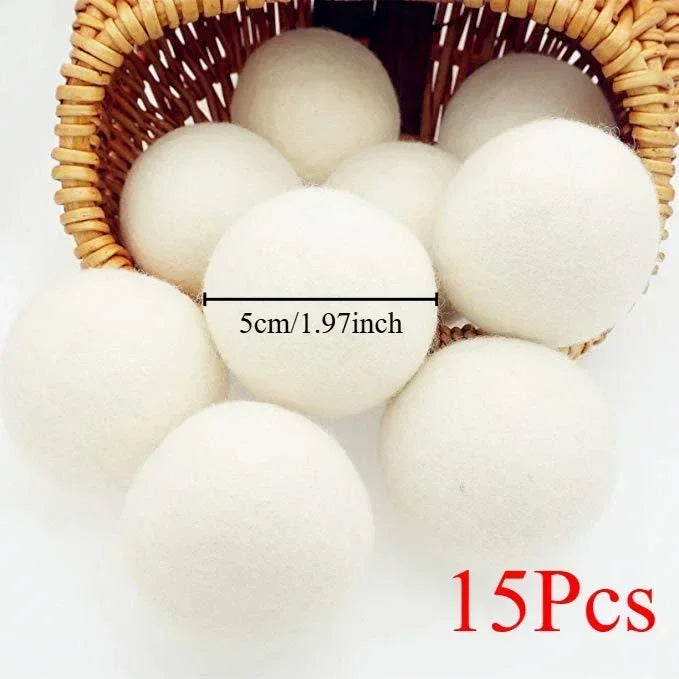 30-Pack Wool Dryer Balls Handmade Drying Balls Dryer Reusable Natural Fabric Softener Reduce Wrinkles and Decrease Drying Time Zpaxo 15pcs