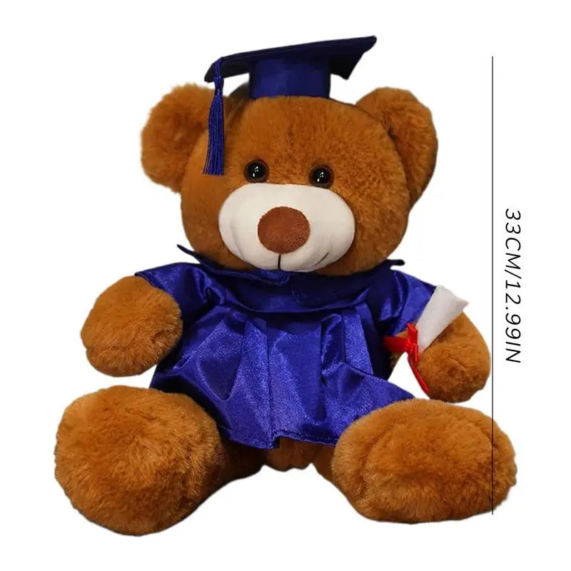 Bear With Graduation Hat Toys Stuffed Toy Doll With Hat Soft Plush Pillows Portable Comfortable Toy For Family Friends Children Zpaxo