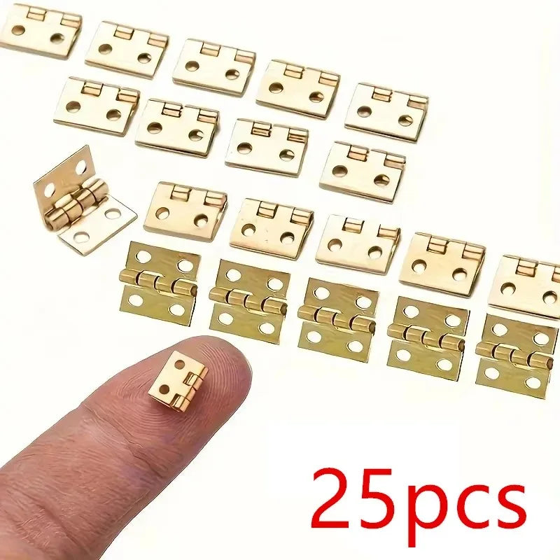 25Pcs Mini Small Metal Hinge for 1/12 House Miniature Cabinet Furniture Zpaxo Default Title