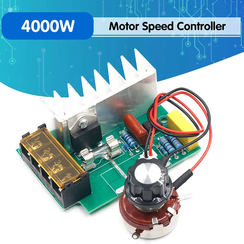 4000W 0-220V AC SCR Electric Voltage Regulator Motor Speed Controller Dimmers Zpaxo One Size