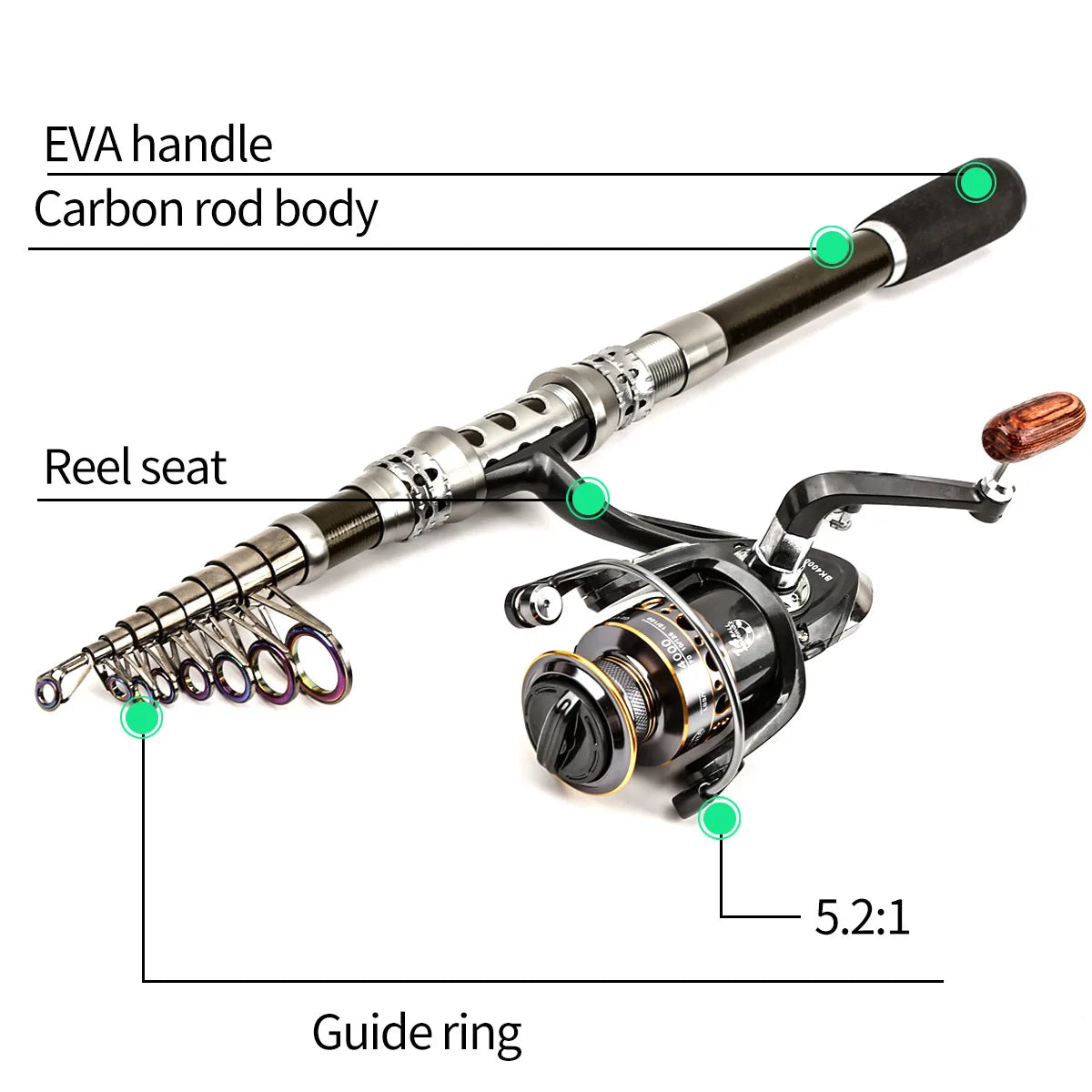 Carbon Fiber Telescopic Lure Rod & Reel Set – Sea & Freshwater