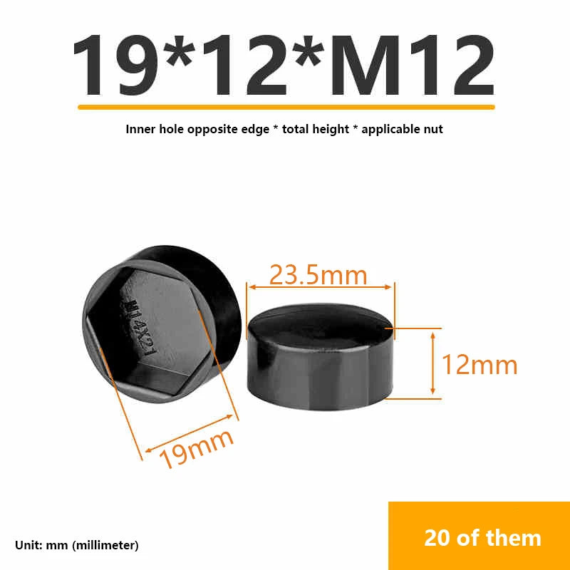 Hexagonal Nut Flat Head Plastic Protective Cap External Hexagonal Screw Low Head Decorative Cap Dust-Proof Cover Zpaxo A4