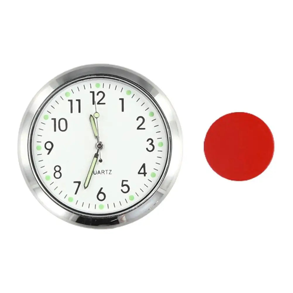 1Pcs Mini Universal Car Clock Luminous Auto Ornament Internal Stick-On Waterproof Mini Watch Car Quartz Clock Car Accessories Zpaxo C