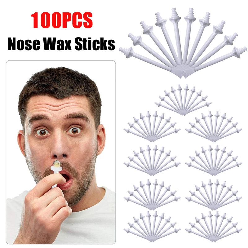 100-Pack Nose Wax Sticks – Painless Hair Removal Kit Unisex Nose Wax Kit Zpaxo 117-Sticks100P