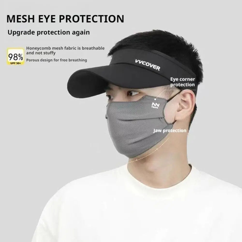 Breathable Ice Silk Face Cover UV Face Shield Washable Reusable Sun Protection Face Mask for Motorcycle Running Riding Exercise Zpaxo