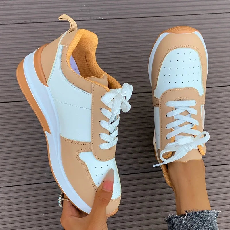 Women's Casual Breathable Lace-up Design Sneakers Spring Autumn Zpaxo YELLOW 41