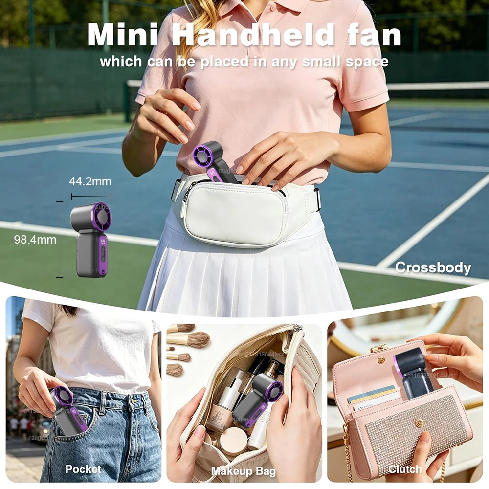 Portable Fan Mini Handheld USB Rechargeable Speed Air Cooler Pocket