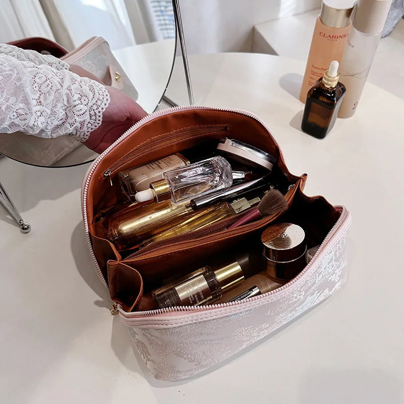 Chinese Style Embroidered Makeup Bag for Women, New Ins Large Capacity Commuting Storage Bag, Home High-end Handheld Wash Bag Zpaxo
