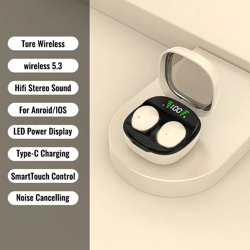KEBIDUMEI Mini Earphones Bluetooth 5 3 Headphones Invisable Sleep Zpaxo Khaki