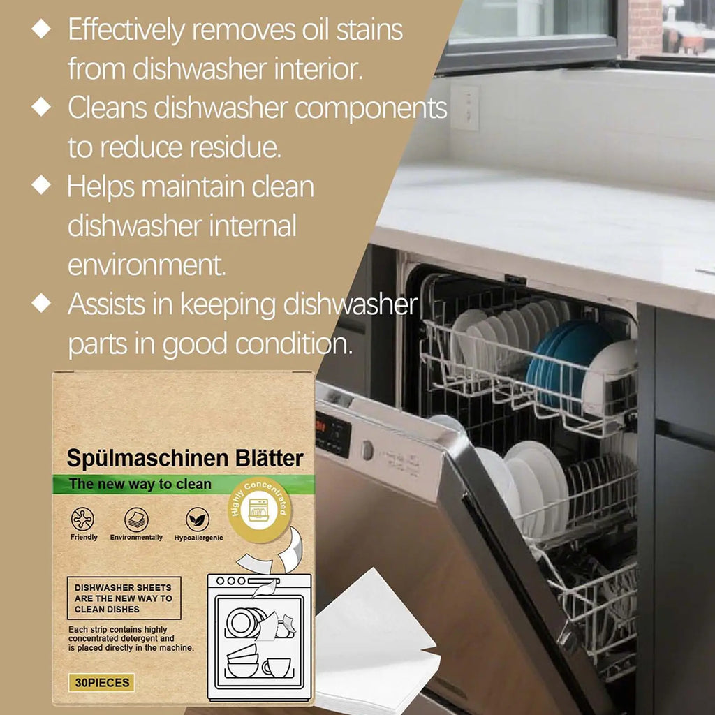 Eco-friendly Dishwasher Detergent Sheets Natural Cleaning Strips