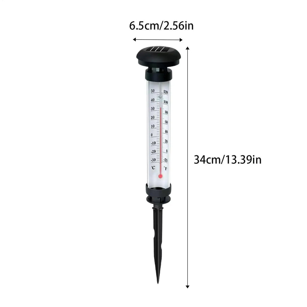 Solar Lights Pathways Waterproof Solar Temperature Gauge Lights Patio Outdoor Temperature Gauge For Garden Lawn Backyard House Zpaxo